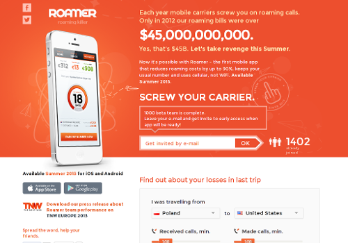http://roamerapp.com startup