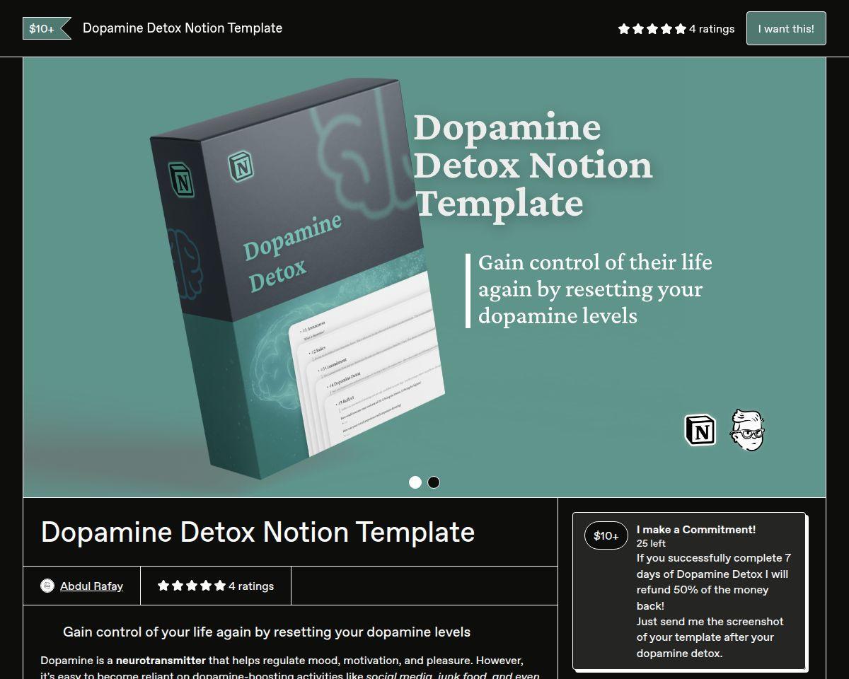 Dopamine Detox Notion Template