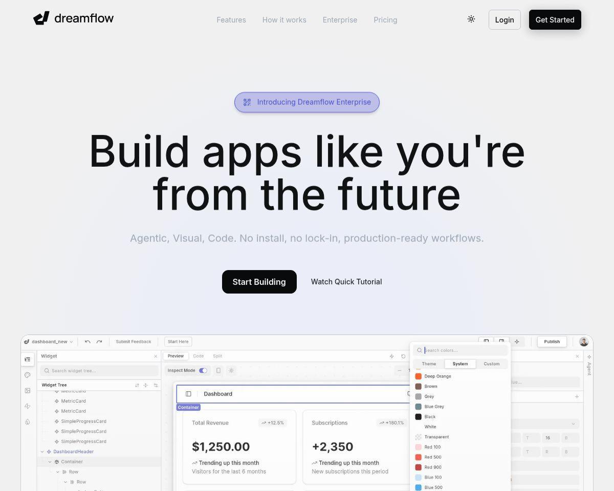 Dreamflow Mobile Preview