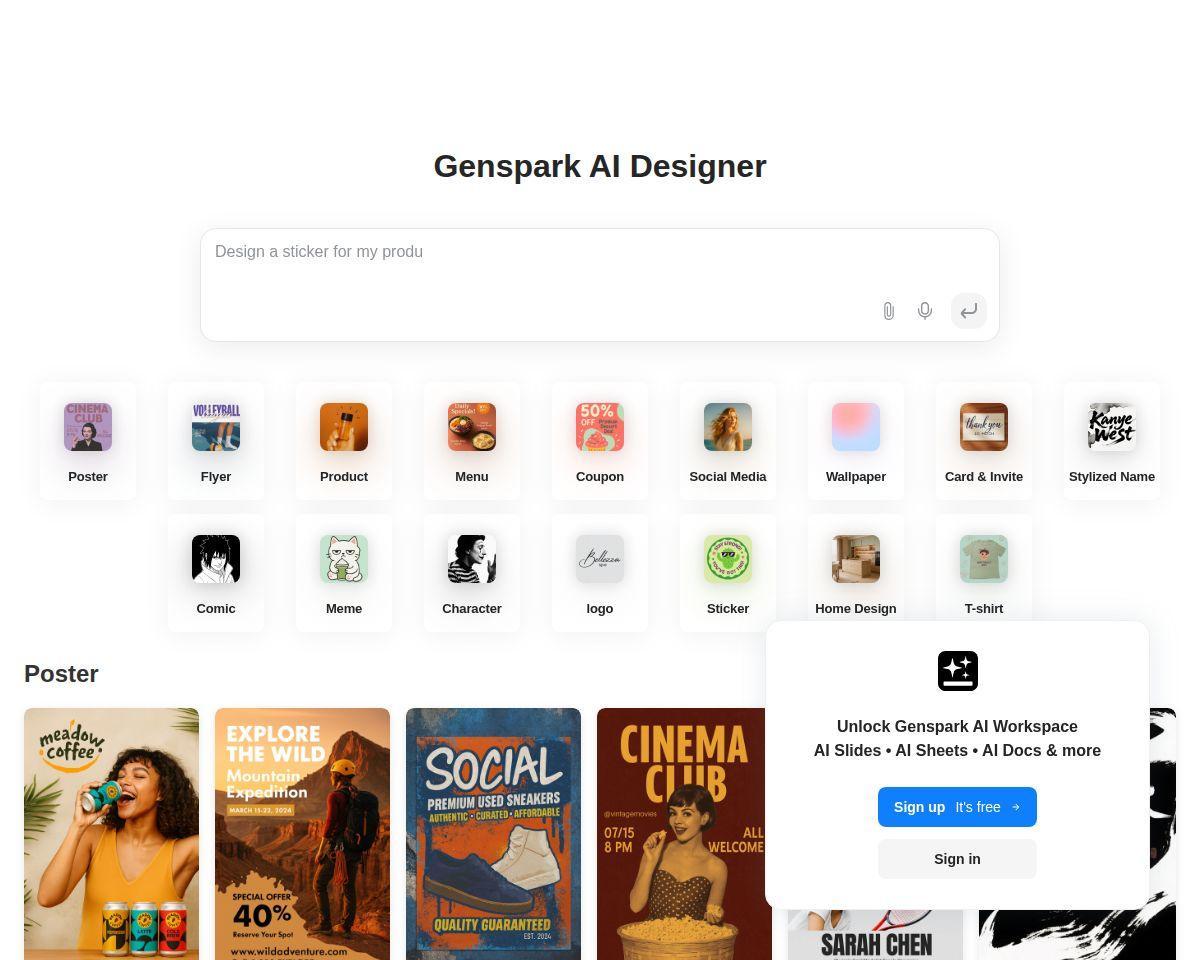 Genspark AI Designer
