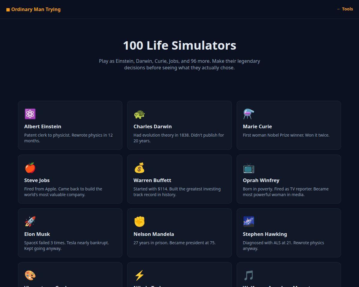 https://ordinarymantrying.com/tools/simulators.html