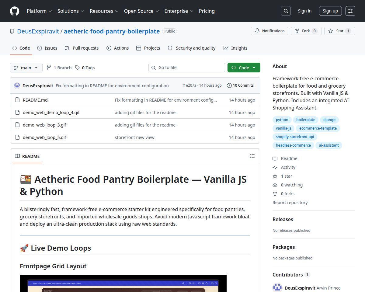 Aetheric Food Pantry Boilerplate