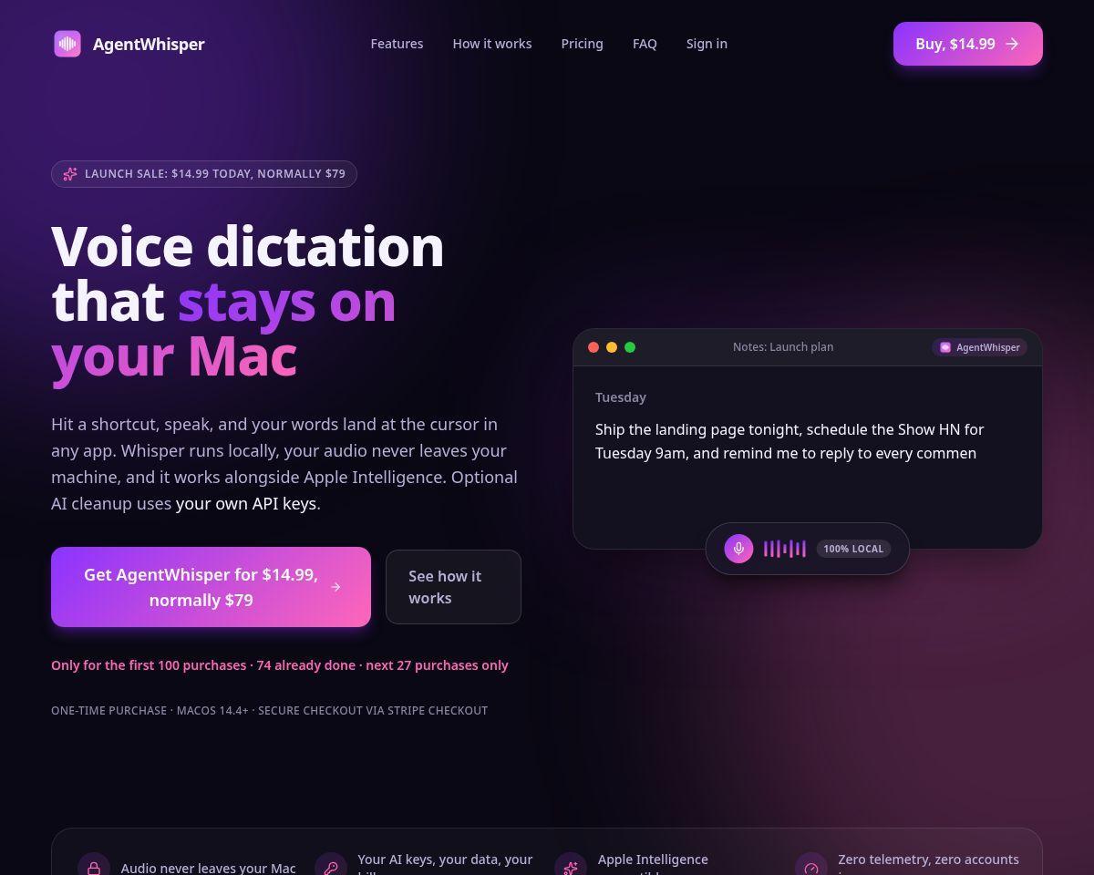 AgentWhisper Screenshot