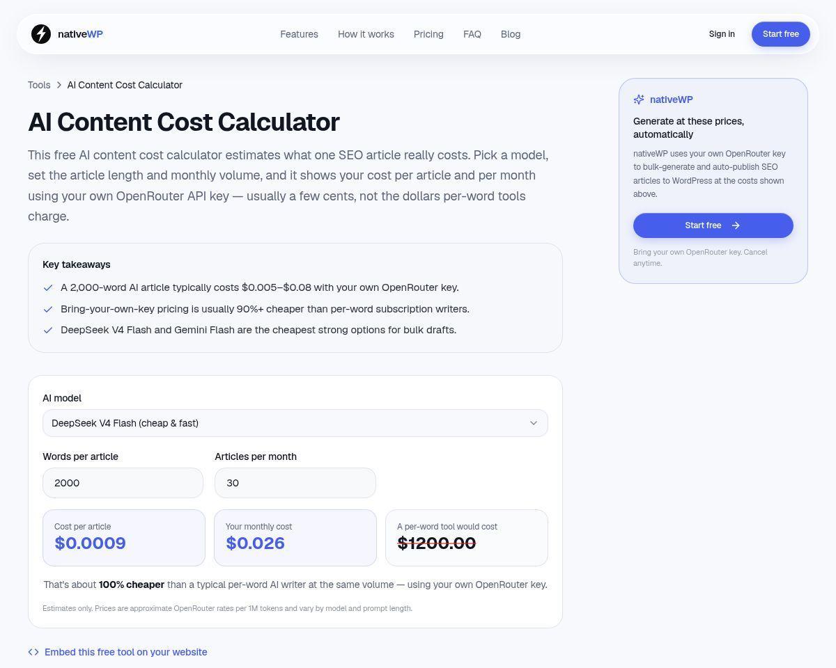 https://nativewp.app/tools/ai-content-cost-calculator