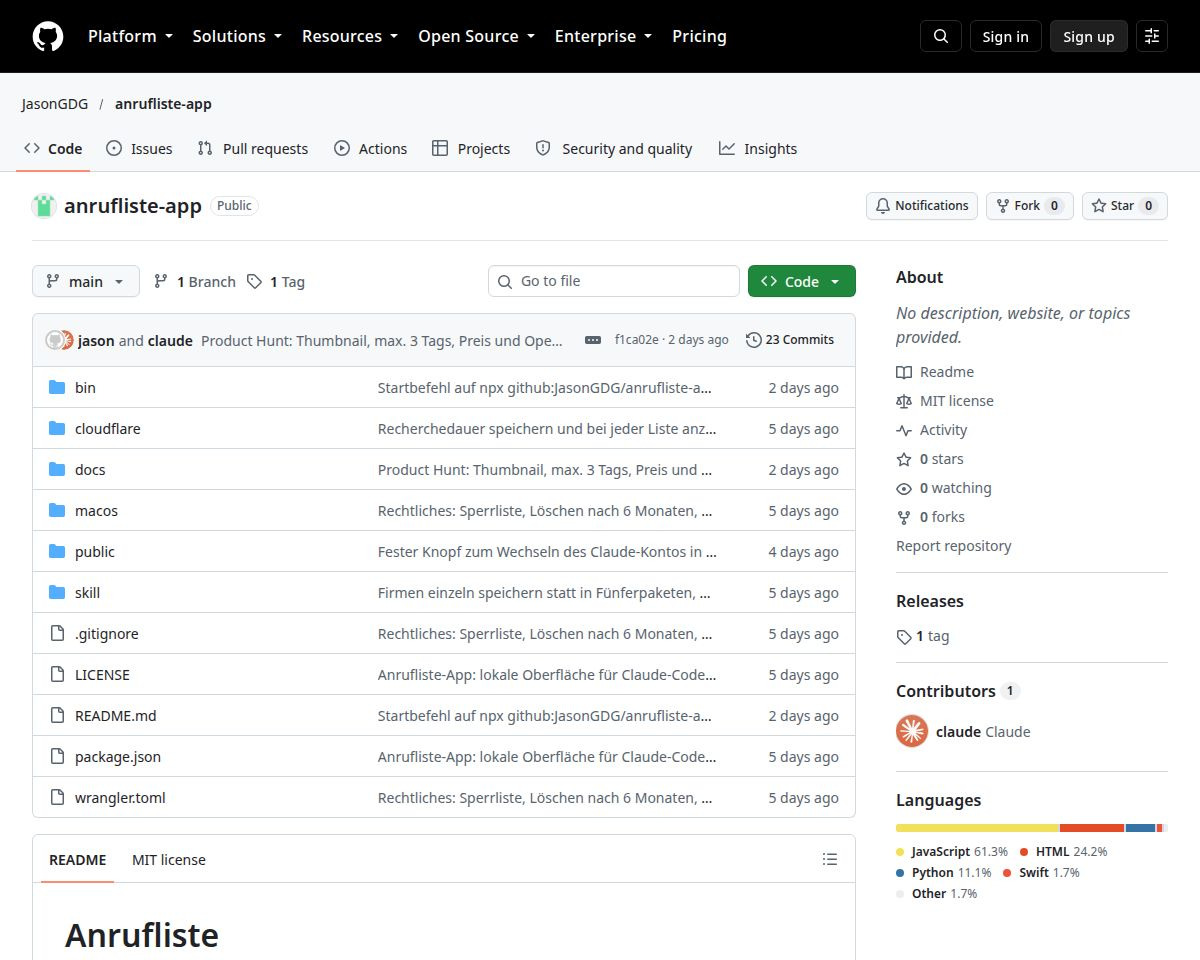 https://github.com/JasonGDG/anrufliste-app