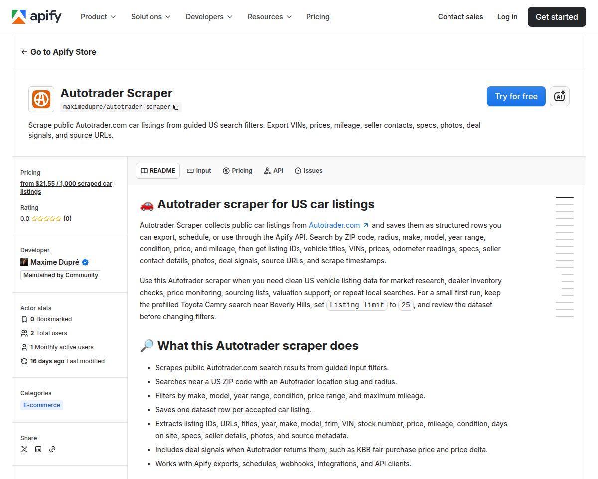 https://apify.com/maximedupre/autotrader-scraper