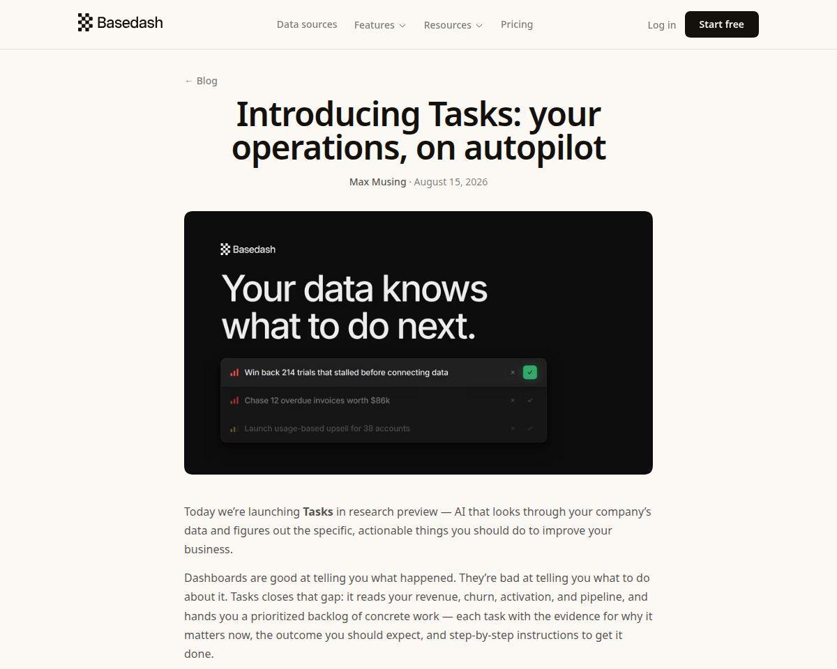 Basedash Tasks