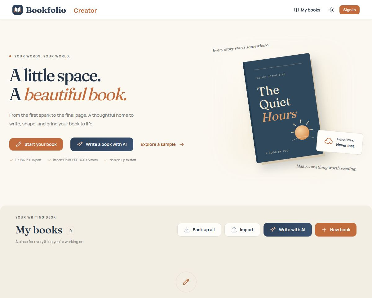 Bookfolio Creator