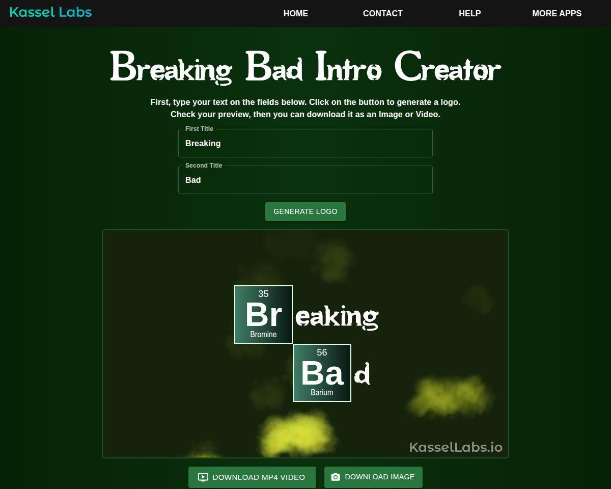 Breaking Bad Intro Creator