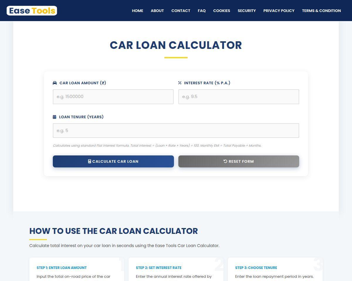 https://geteasetools.com/car-loan-calculator/