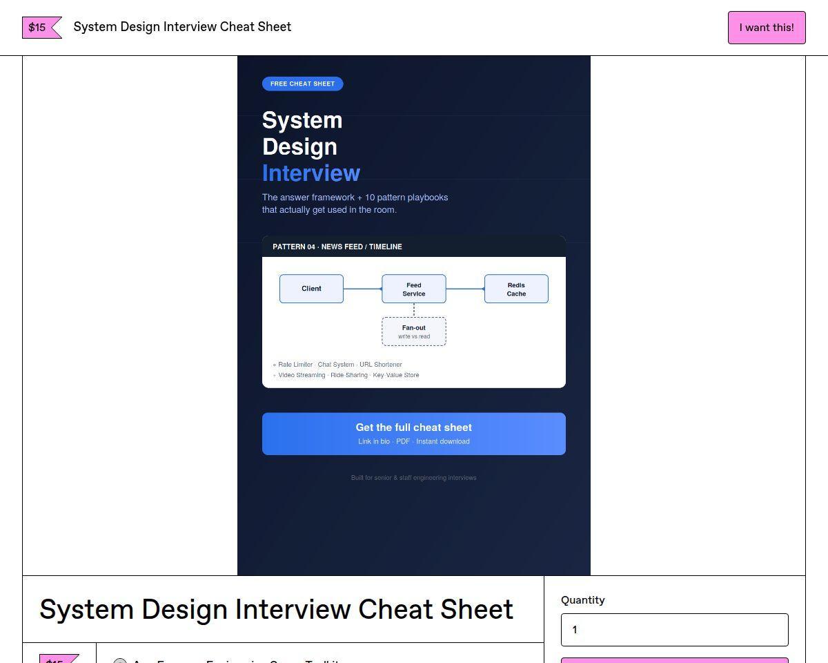 Cheat sheet for system design interviews