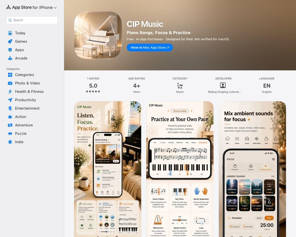 CIP Music: Piano APP