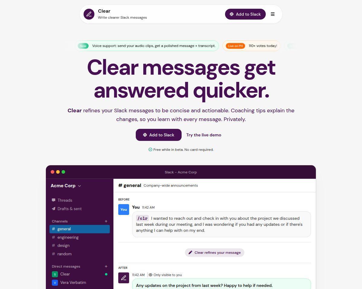Clear for Slack