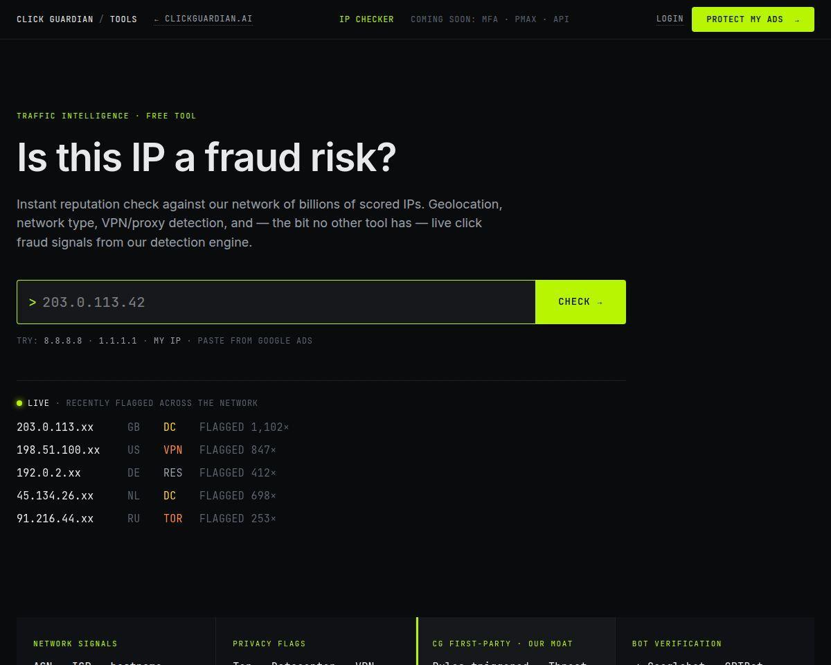 https://clickguardian.ai/resources/ip-checker