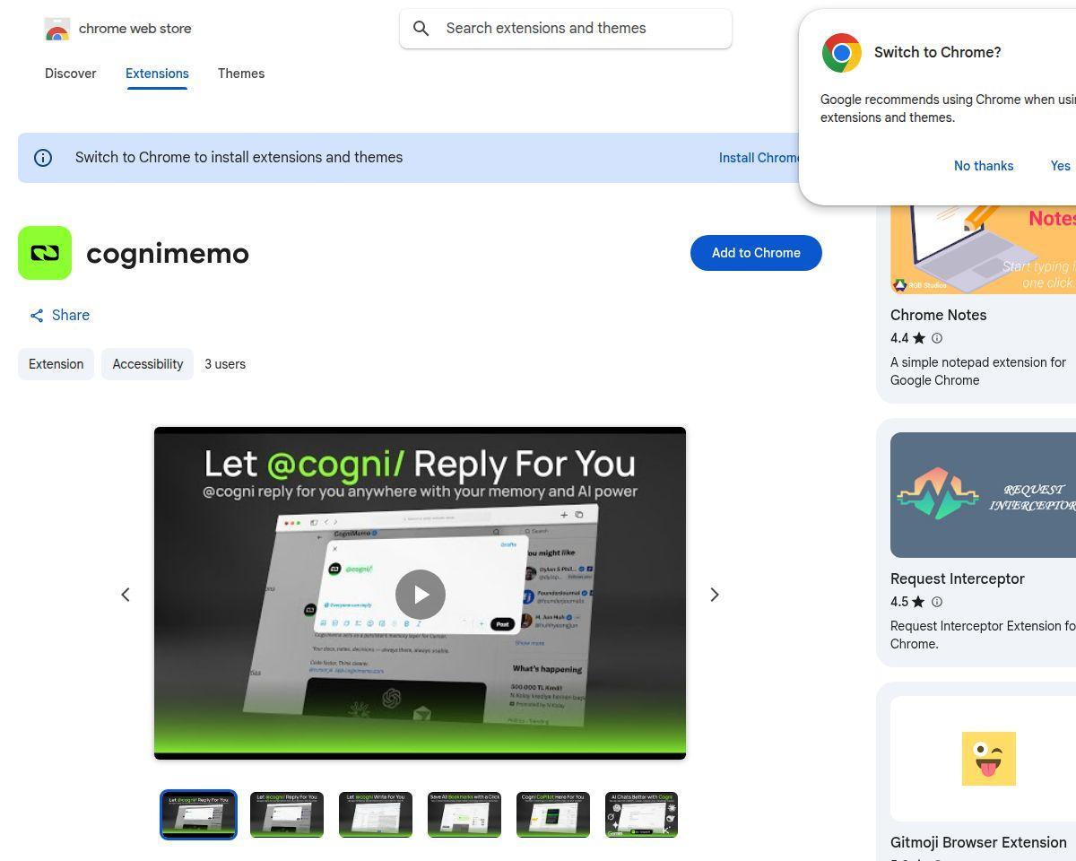 CogniMemo Extension