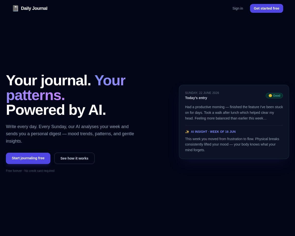 Daily Journal + AI Insights