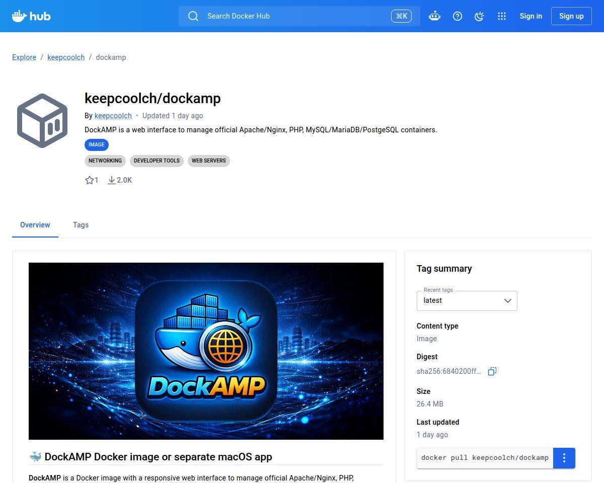 DockAMP Webstack Manager for Docker