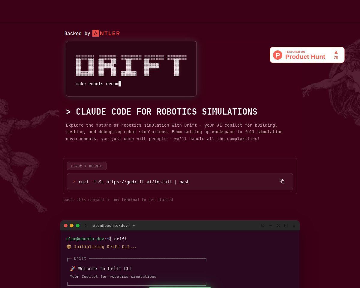 Drift: Claude code for robot simulations