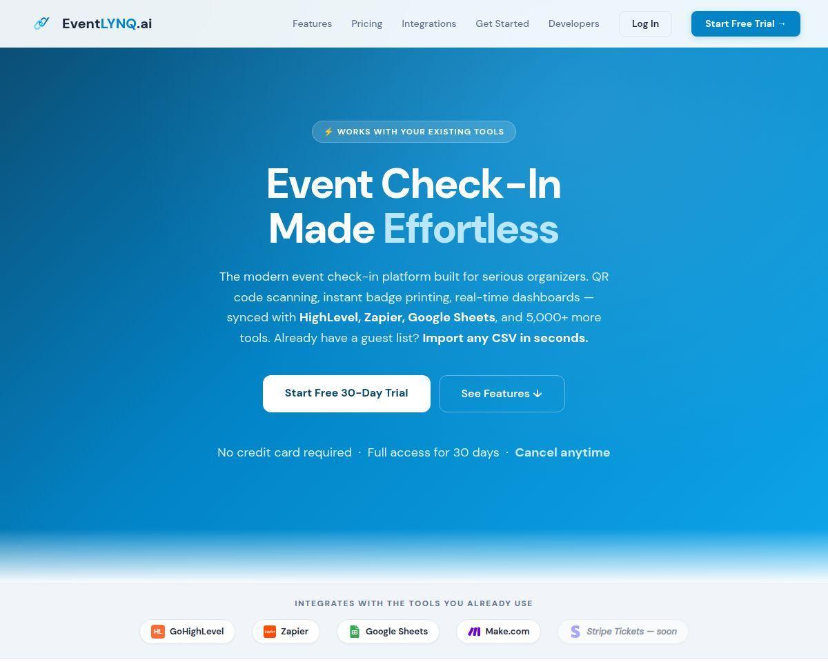 EventLYNQ - Event Check-In App