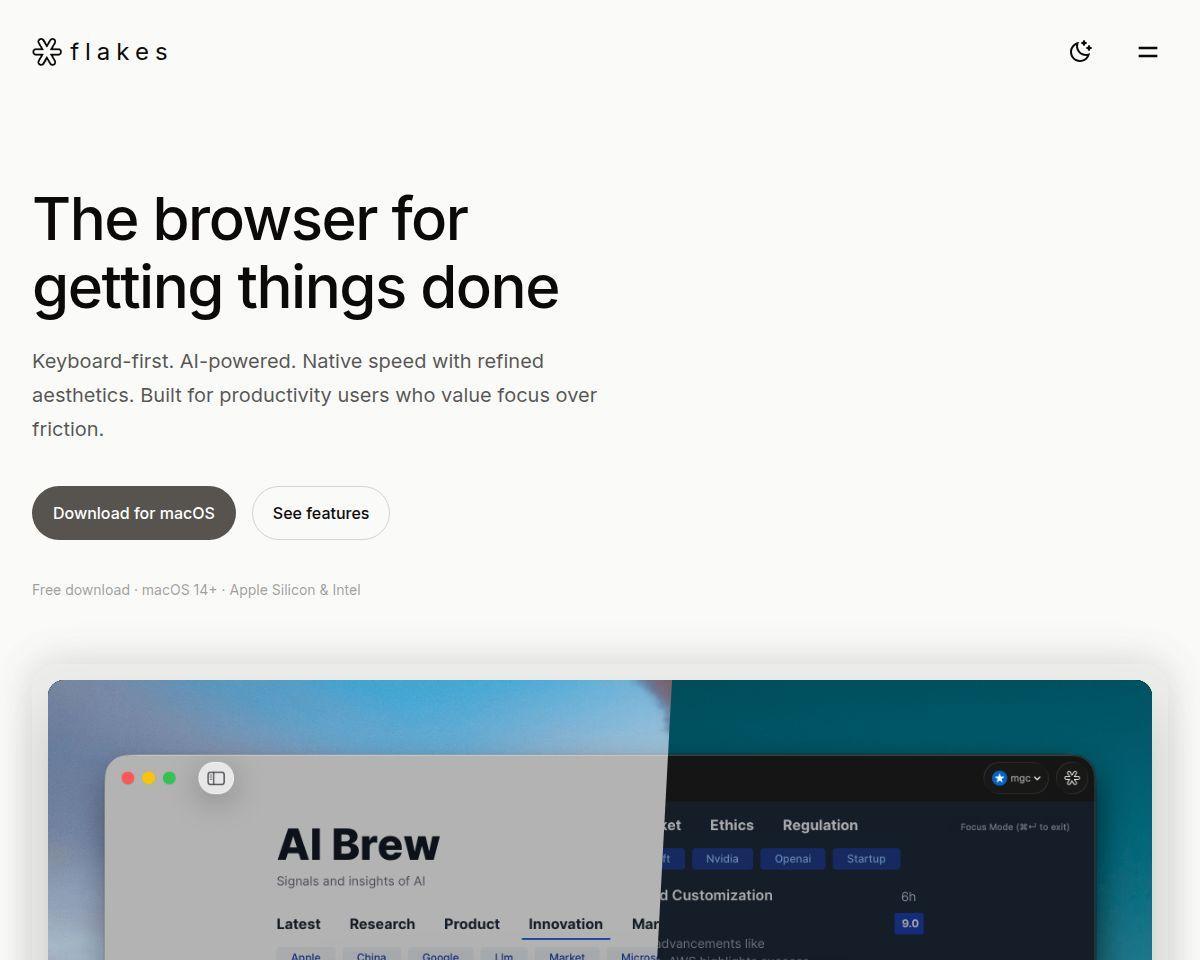 Flakes · Your next browser
