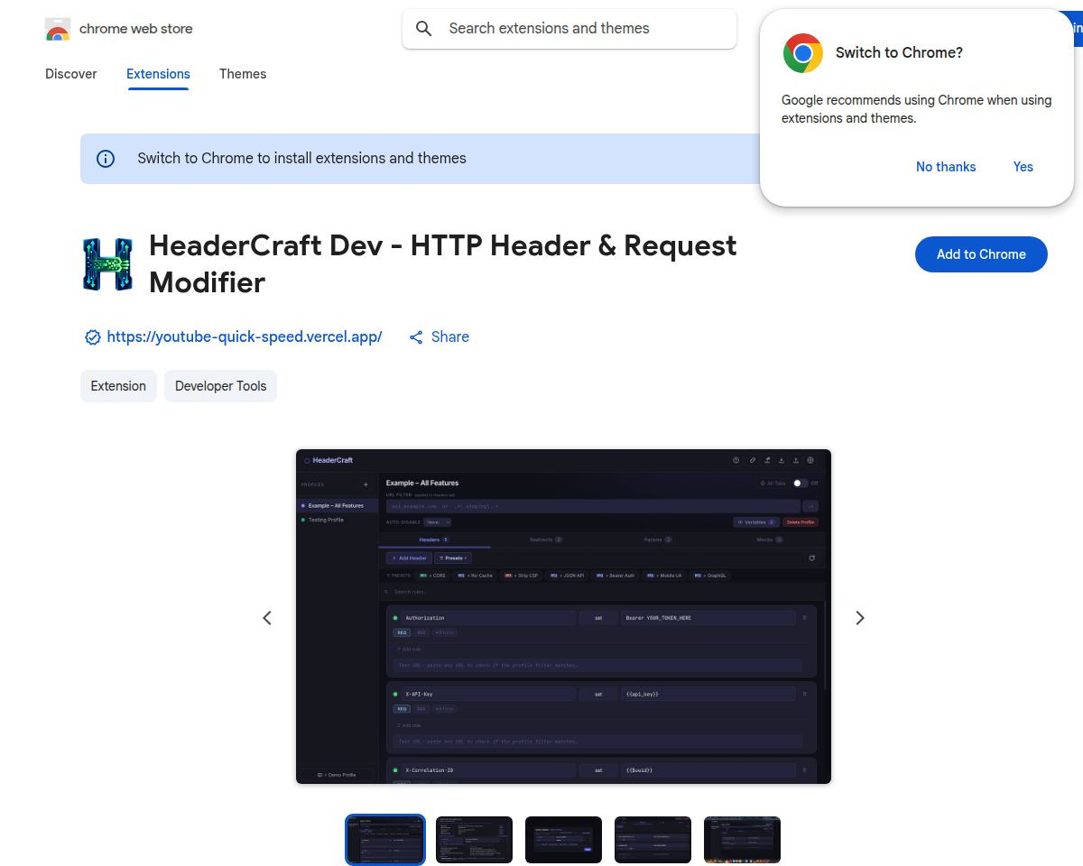 HeaderCraft Dev