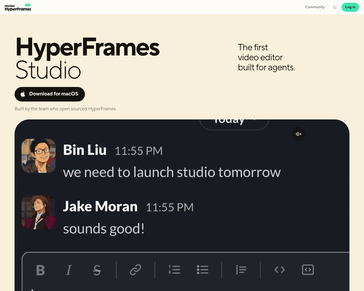 HyperFrames Studio (Desktop)