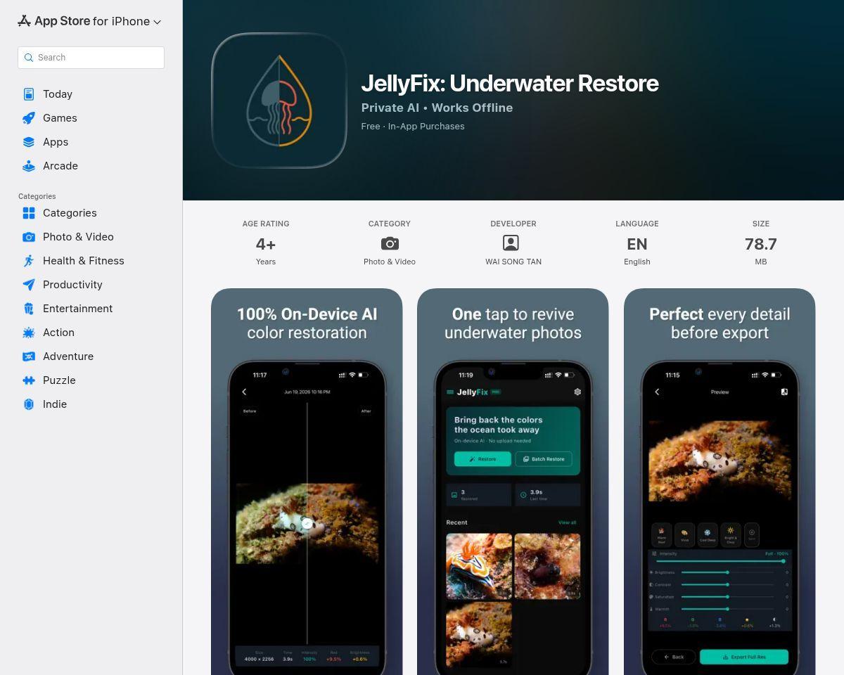 https://apps.apple.com/us/app/jellyfix-underwater-restore/id6782109226?at=1000l6eA