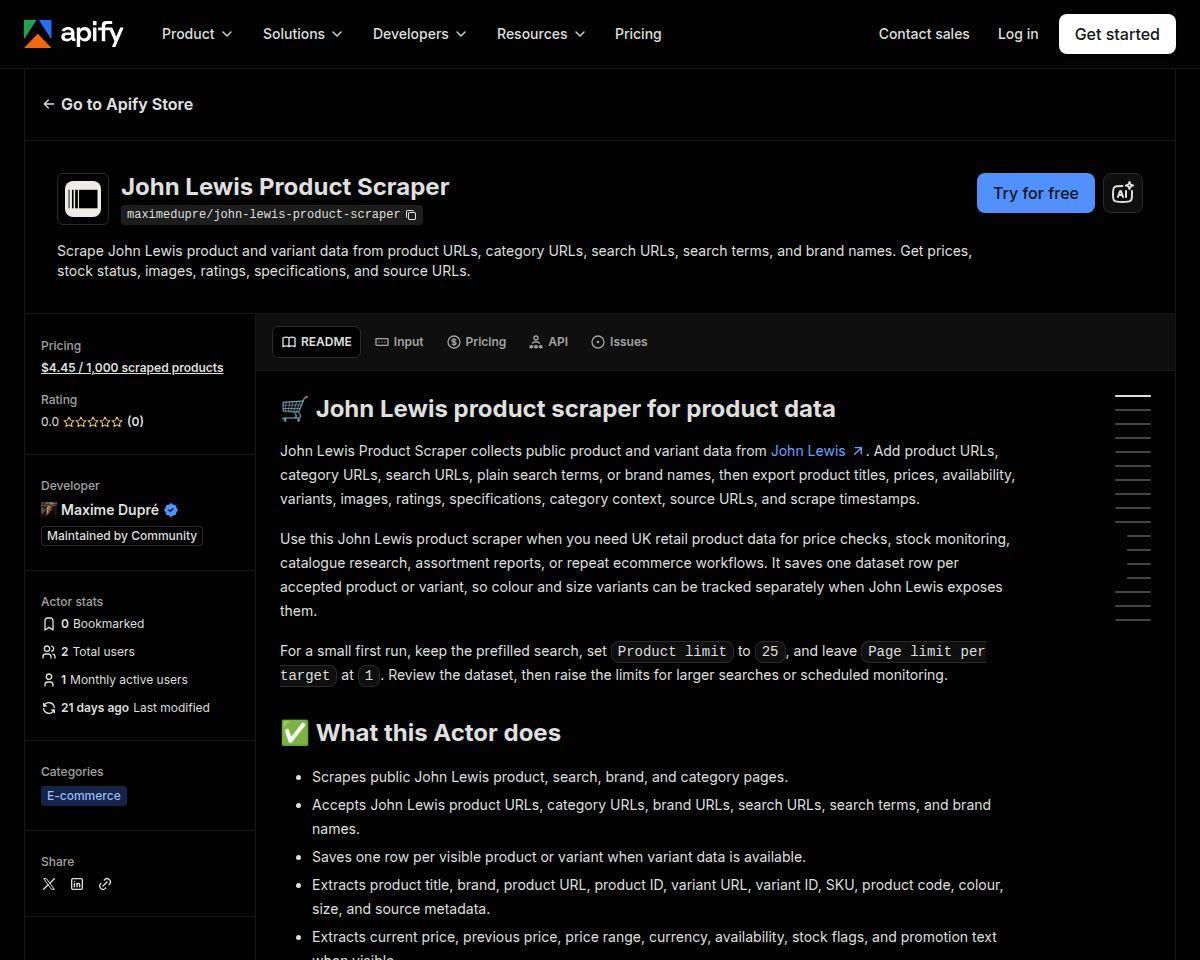 https://apify.com/maximedupre/john-lewis-product-scraper