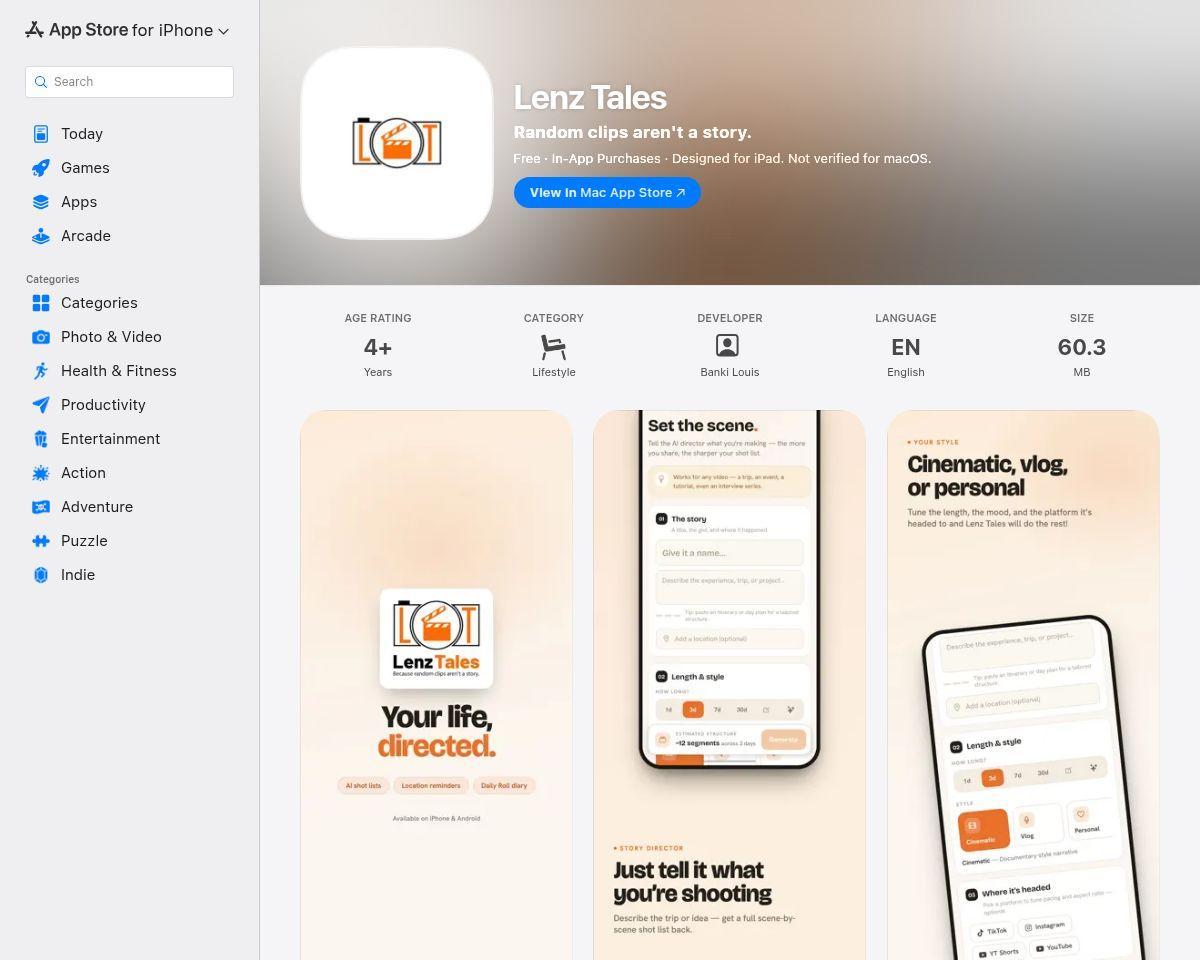 https://apps.apple.com/us/app/lenz-tales/id6764438336?at=1000l6eA