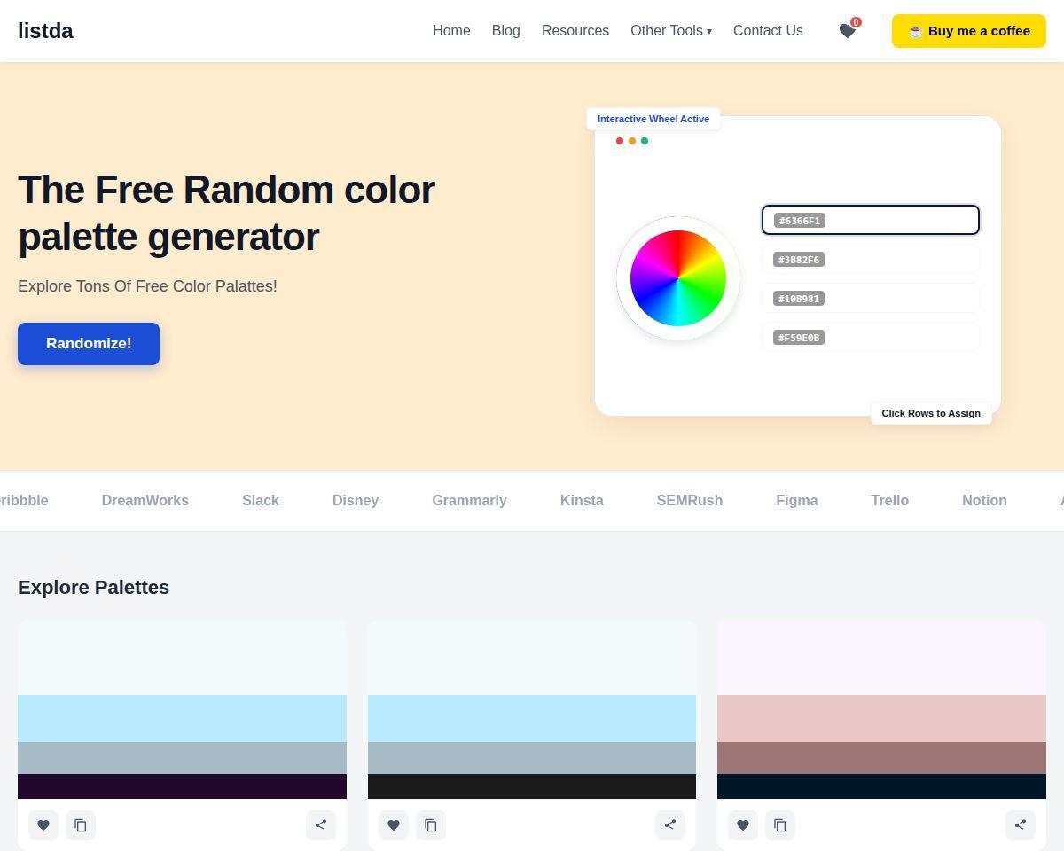 Listda | Free Color Palette Generator