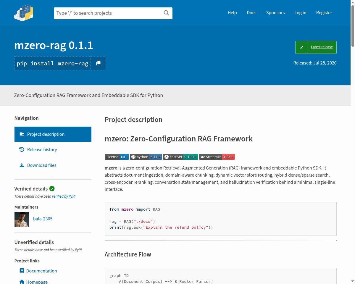 mzero: Zero-Configuration RAG Framework