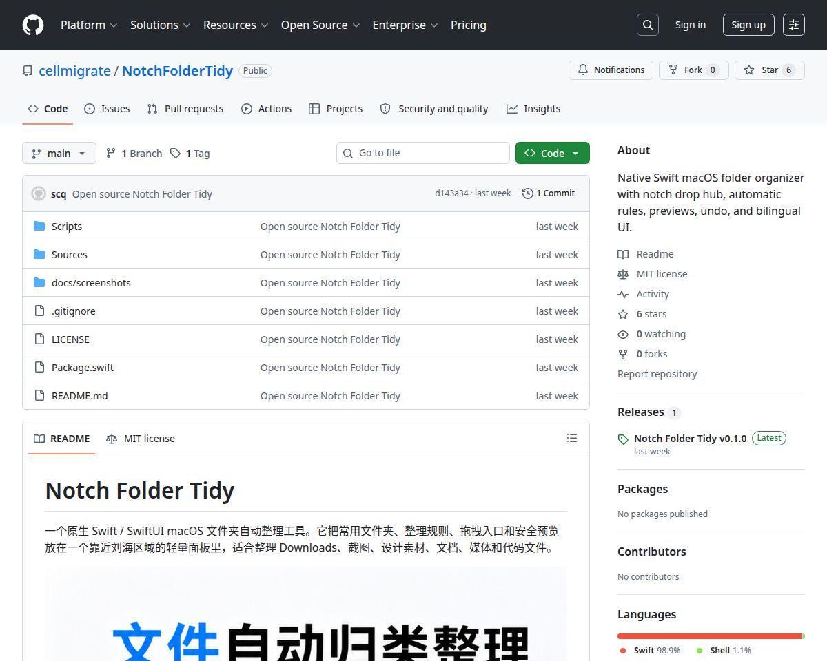 https://github.com/cellmigrate/NotchFolderTidy