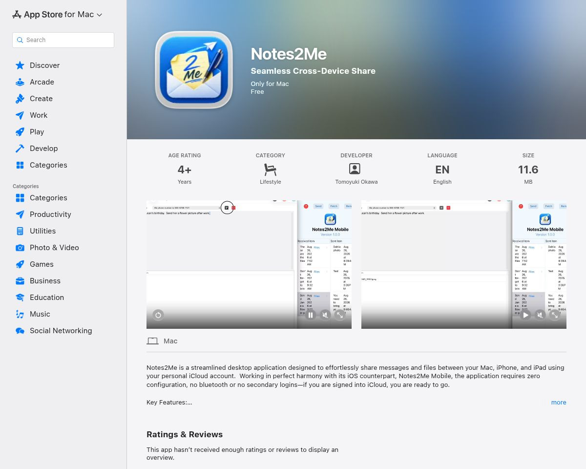https://apps.apple.com/us/app/notes2me/id6804531691?mt=12