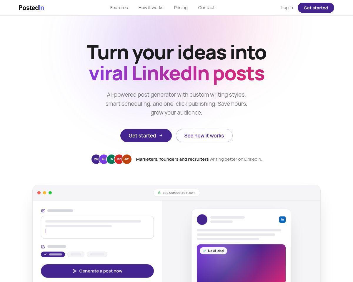 PostedIn – AI LinkedIn Content Tool