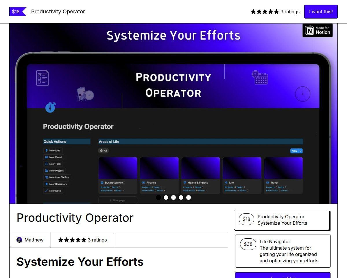 Productivity Operator