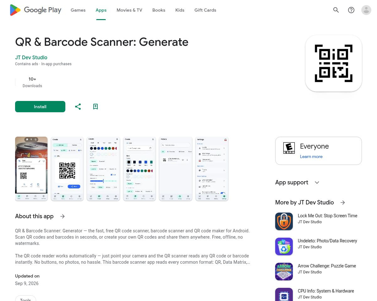 QR & Barcode Scanner: Generate