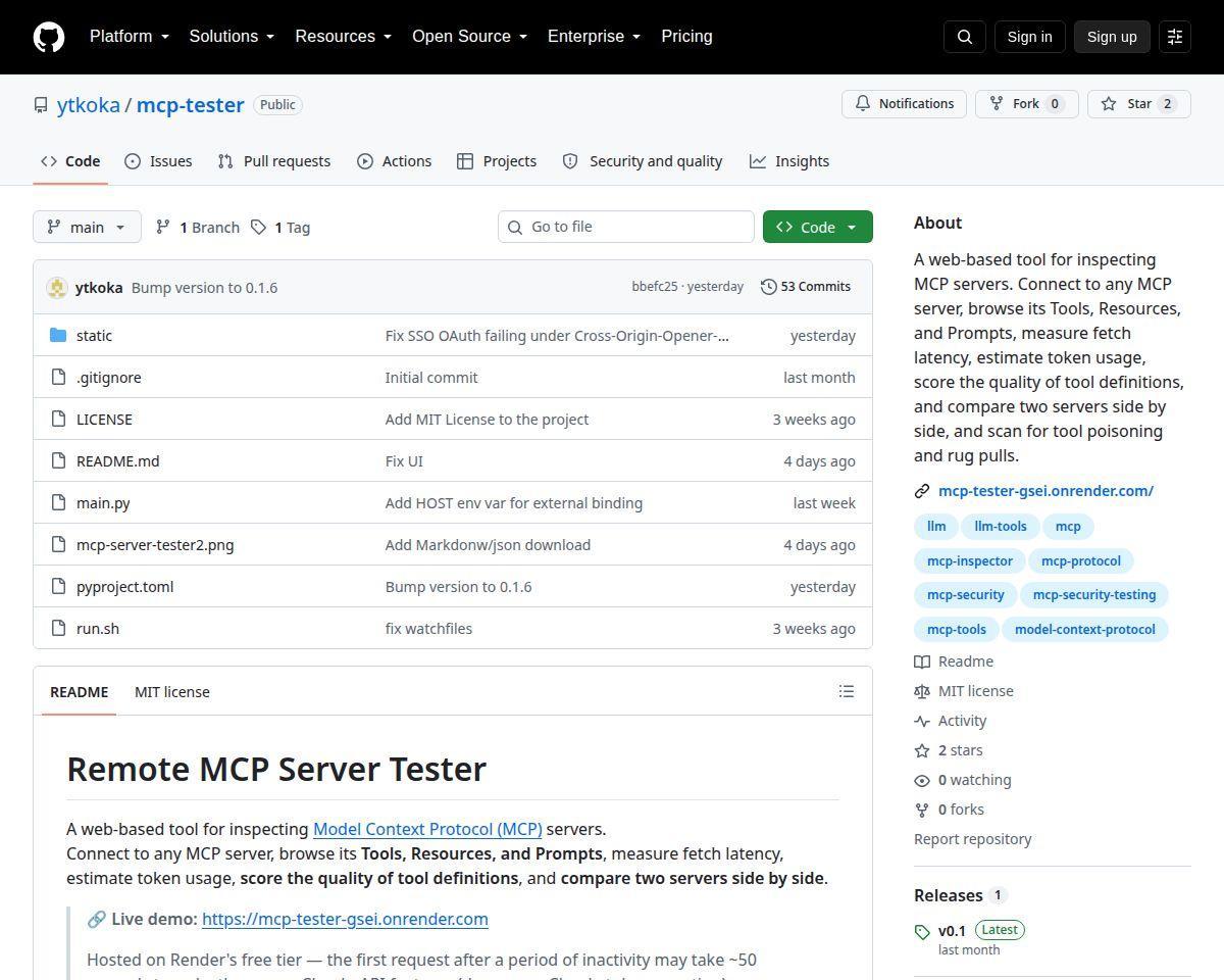 https://github.com/ytkoka/mcp-tester