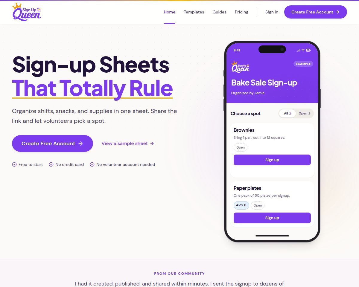 Sign Up Queen Screenshot