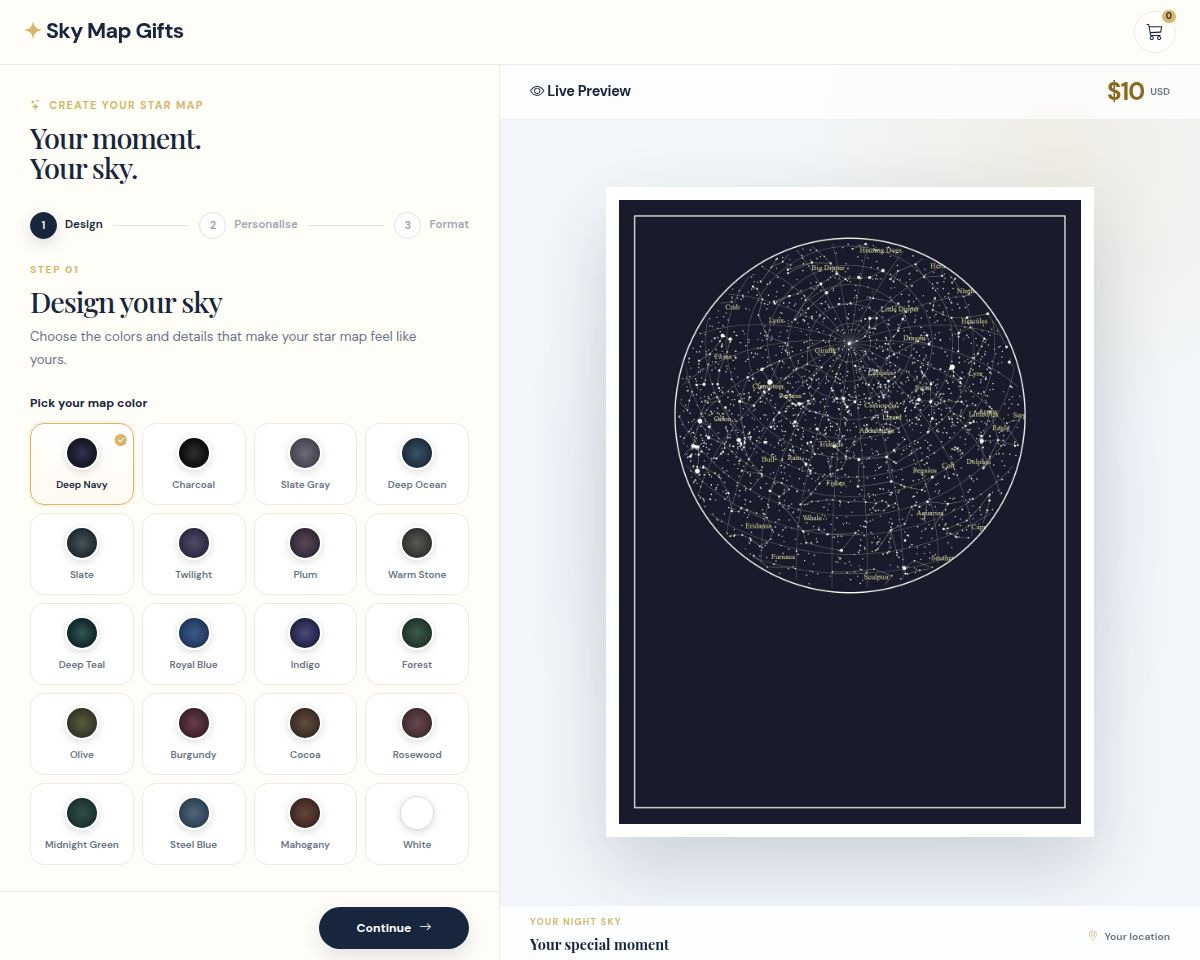 Sky Map Gifts Screenshot