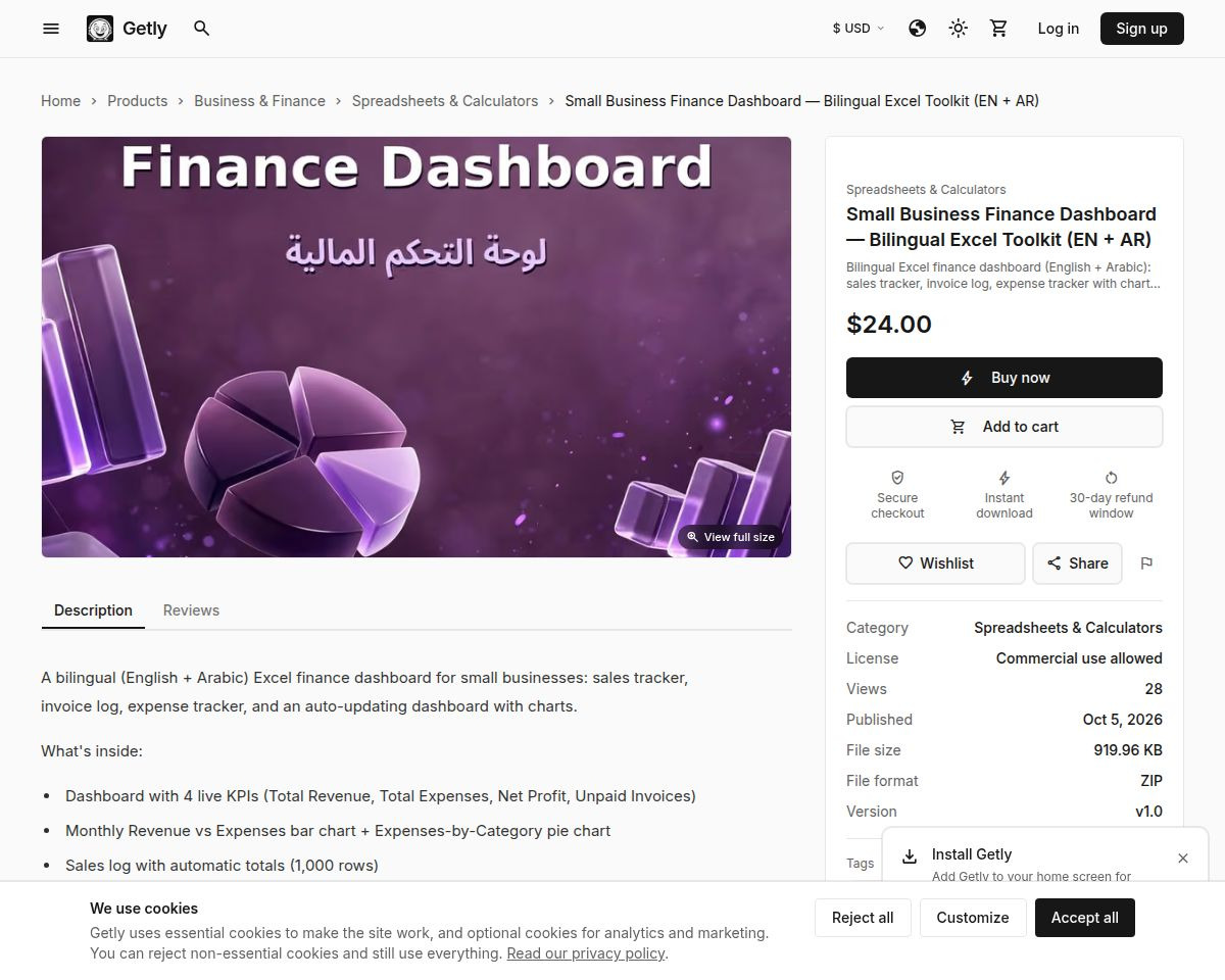Small Business Finance Dashboard