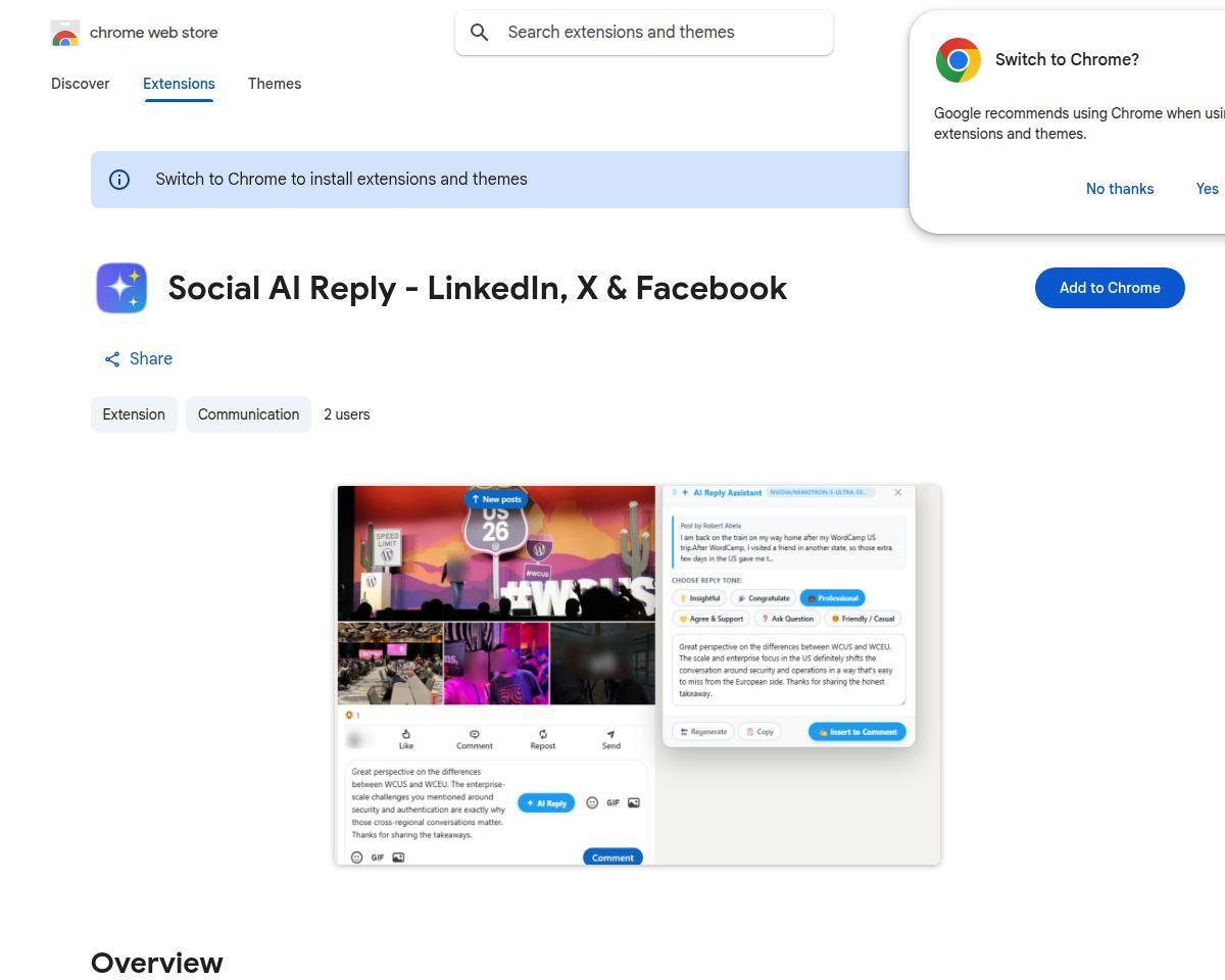 Social AI Reply - LinkedIn, X & Facebook