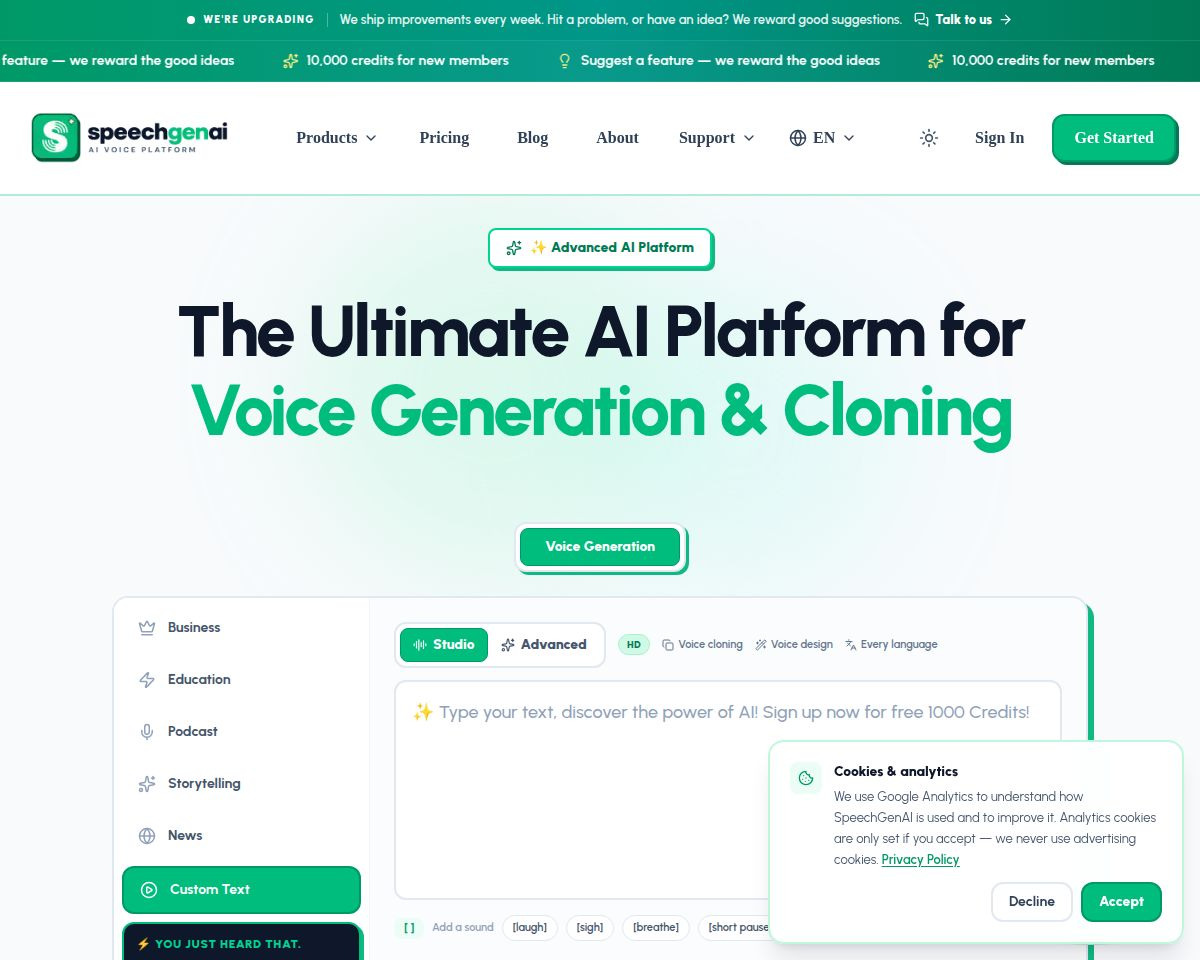 SpeechGenAI: AI Voice Studio