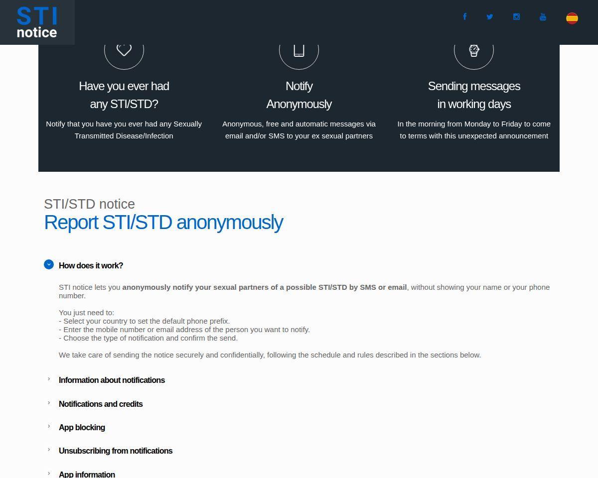 STI notice app