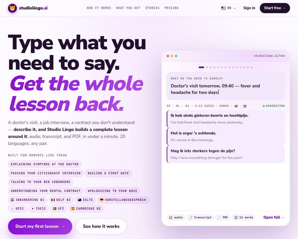 https://studiolingo.ai/