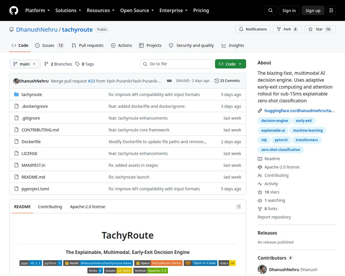 https://github.com/DhanushNehru/tachyroute