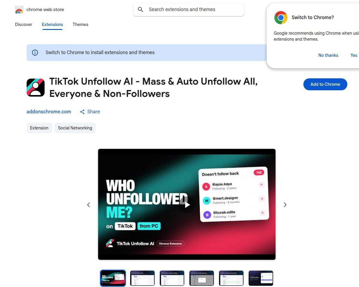 TikTok Unfollow AI