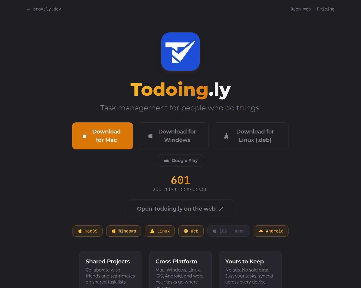 https://bravely.dev/todoingly