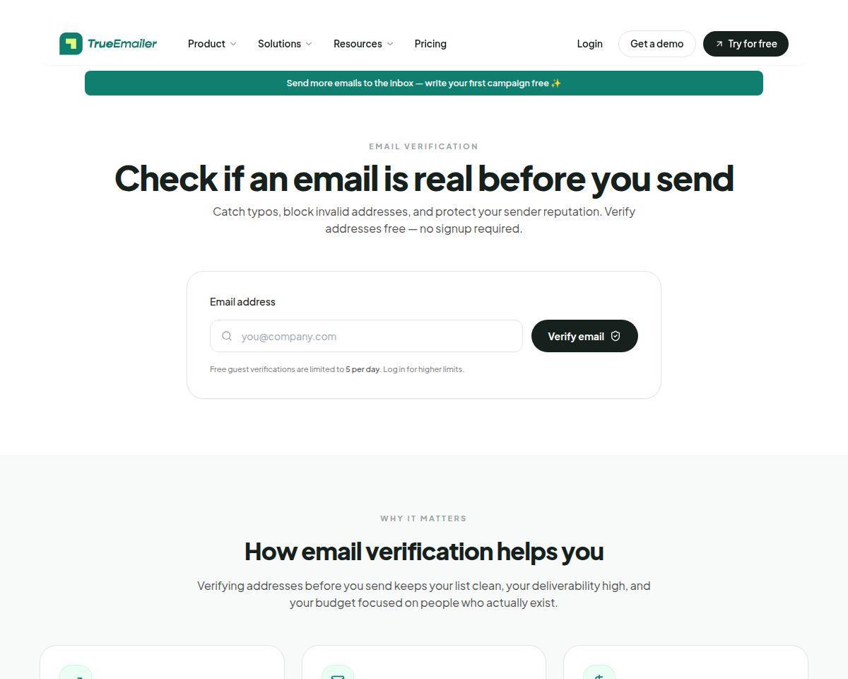 https://www.trueemailer.com/verify-email