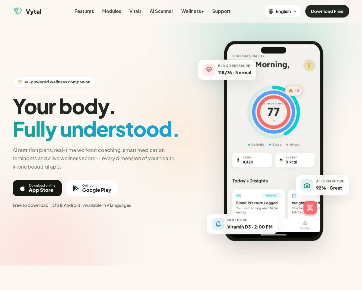 Vytal: AI Wellness Tracker