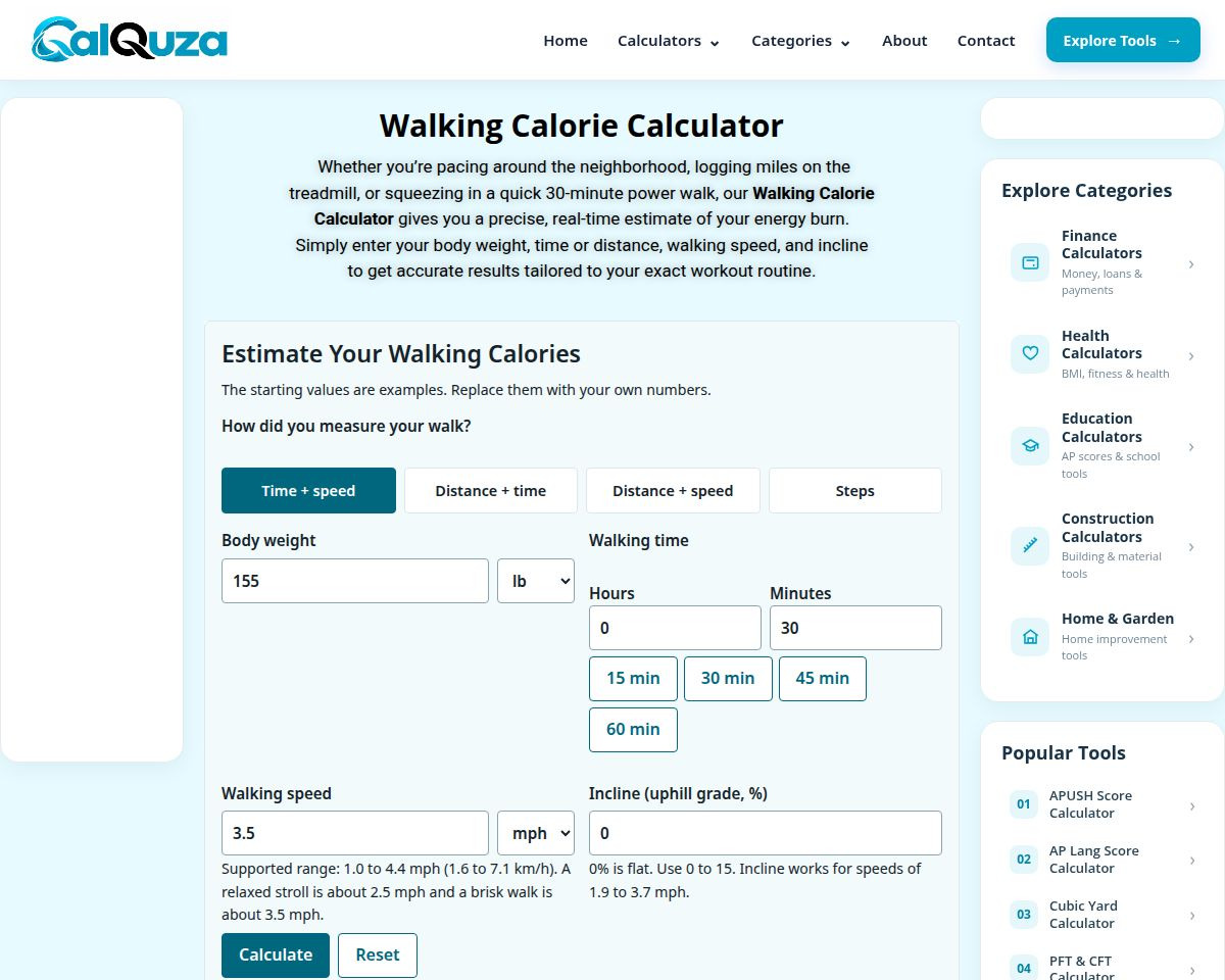 Walking Calorie Calculator by Calquza